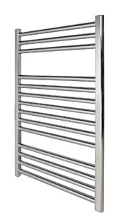 Revive Towel Rail 500 x 1200 Chrome Flat Including Solid Chrome Valves